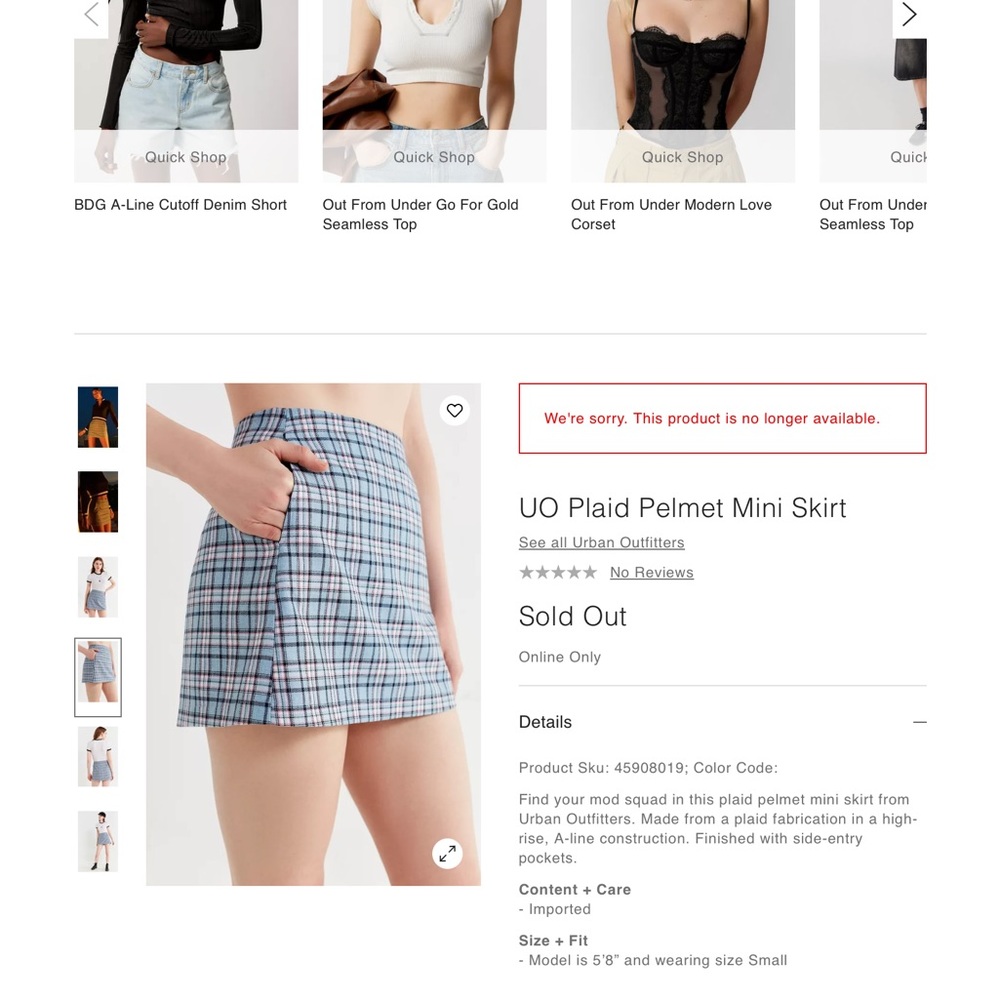 Urban Outfitters plaid mini skirt with pockets! - Picture 5 of 6